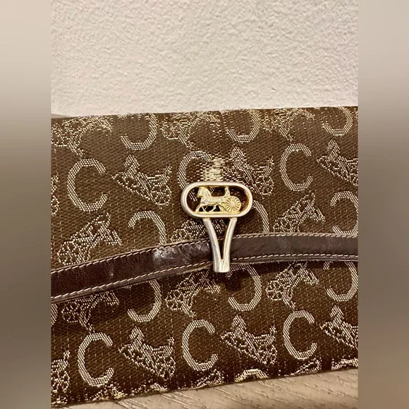 Vintage Celine Carriage Tri-Fold Long Wallet - Picture 5 of 9